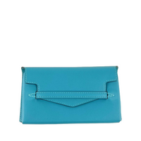 Turquoise Swift Leather Smart Pouch