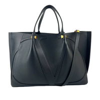 Black Calfskin V Logo Escape Tote&nbsp;