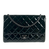 Blue CC Quilted Patent Clutch with Chain Shoulder Bag SHW