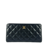 A31509 Black Caviar Classic Long Flap Wallet GHW