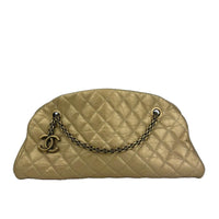 Gold Quilted Calfskin Leather CC Just Mademoiselle Bowling Bag