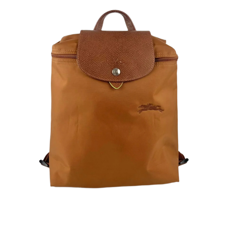 Le Pliage M Backpack in Cognac Recycled Canvas