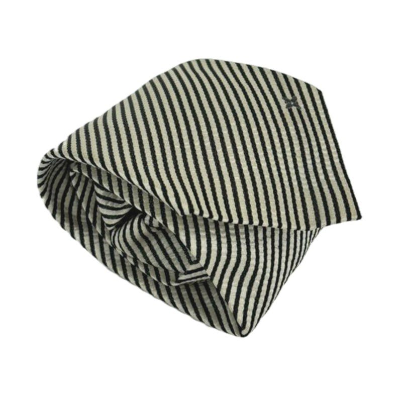 Grey Black Diagonal Striped Tie