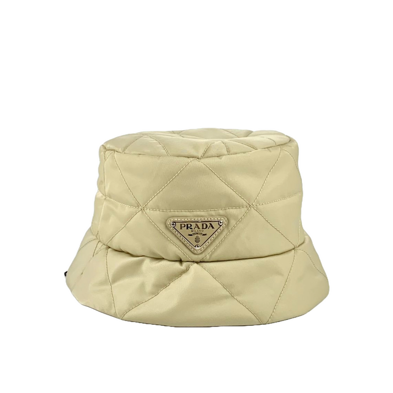 Quilted Re-Nylon Bucket Hat in Desert Beige