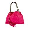 Pink Soho Pebbled Leather Chain Shoulder Bag