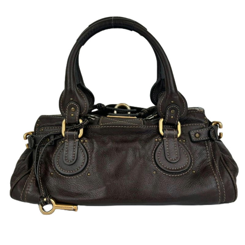 Dark Brown Leather Paddington Medium Satchel Bag