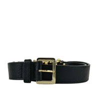 Black Leather and Gold Chain Belt