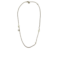 CD Pearl Necklace in Light Gold Tone