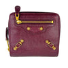 Burgundy Leather Motocross Zip Around Compact Wallet