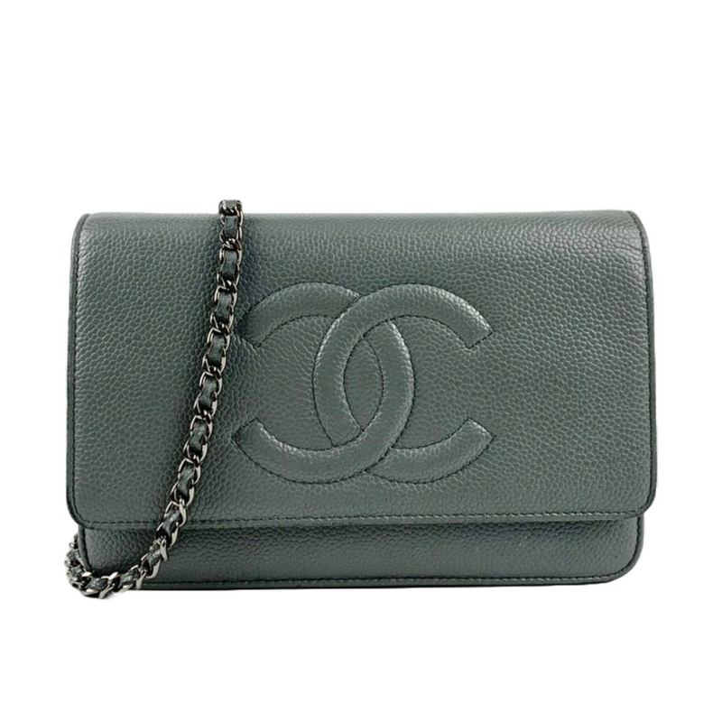 A48654 Coco Wallet on Chain WOC in Grey Caviar SHW