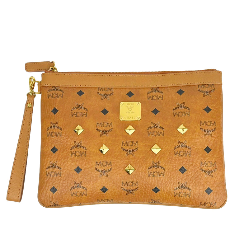 Cognac Heritage Visetos Studs Pouch