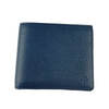 8CC Bi-Fold Blue Grained Leather Wallet