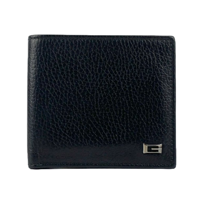 150404 Black Leather G Logo Hooper Wallet