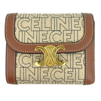 Raffia Effect Triomphe Small Flap Wallet