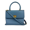 Blue Trifolio Top Handle Bag