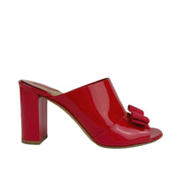 Peep Toe Mule Sandals in Red Patent&nbsp;