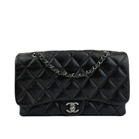 Black Calfskin Quilted Chanel 3 Accordion Flap Bag