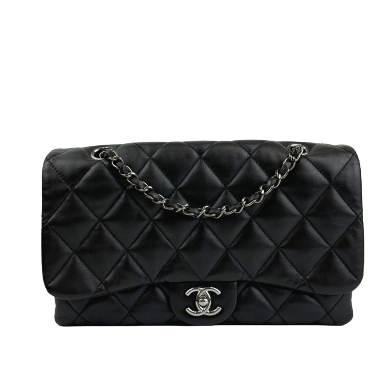 Black Calfskin Quilted Chanel 3 Accordion Flap Bag