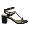 Continuity Rockstud Spike Classic Sandals in Black Nappa&nbsp;