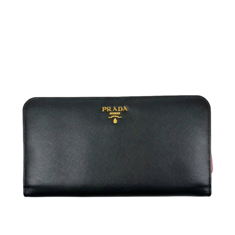 1M1265 Organizer Wallet in Nero and Peonia Saffiano Multicolor