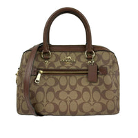 Rowan Satchel Bag In Brown Signature Canvas