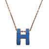 Pop H Necklace in Rose Gold / Blue (Regular Size)