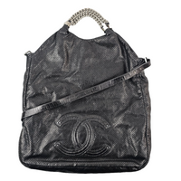 Perforated Black Leather Rodeo Drive Hobo