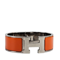 Clic Clac H Bracelet PM - Palladium Plated, Orange Fruité