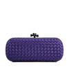 Intrecciato Satin &amp; Ayers Stretch Knot Clutch in Purple