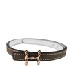 13mm Etoupe/Blanc 85 Reversible Belt with plated brass / pink gold H Torsade Buckle