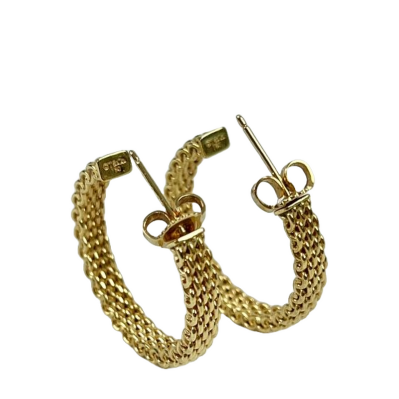 Somerset Mesh Hoop Earrings - 18K Yellow Gold Hoop