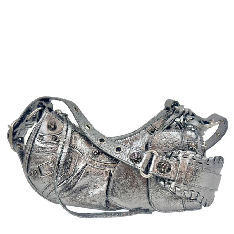 Le Cagole XS Silver Shoulder Bag