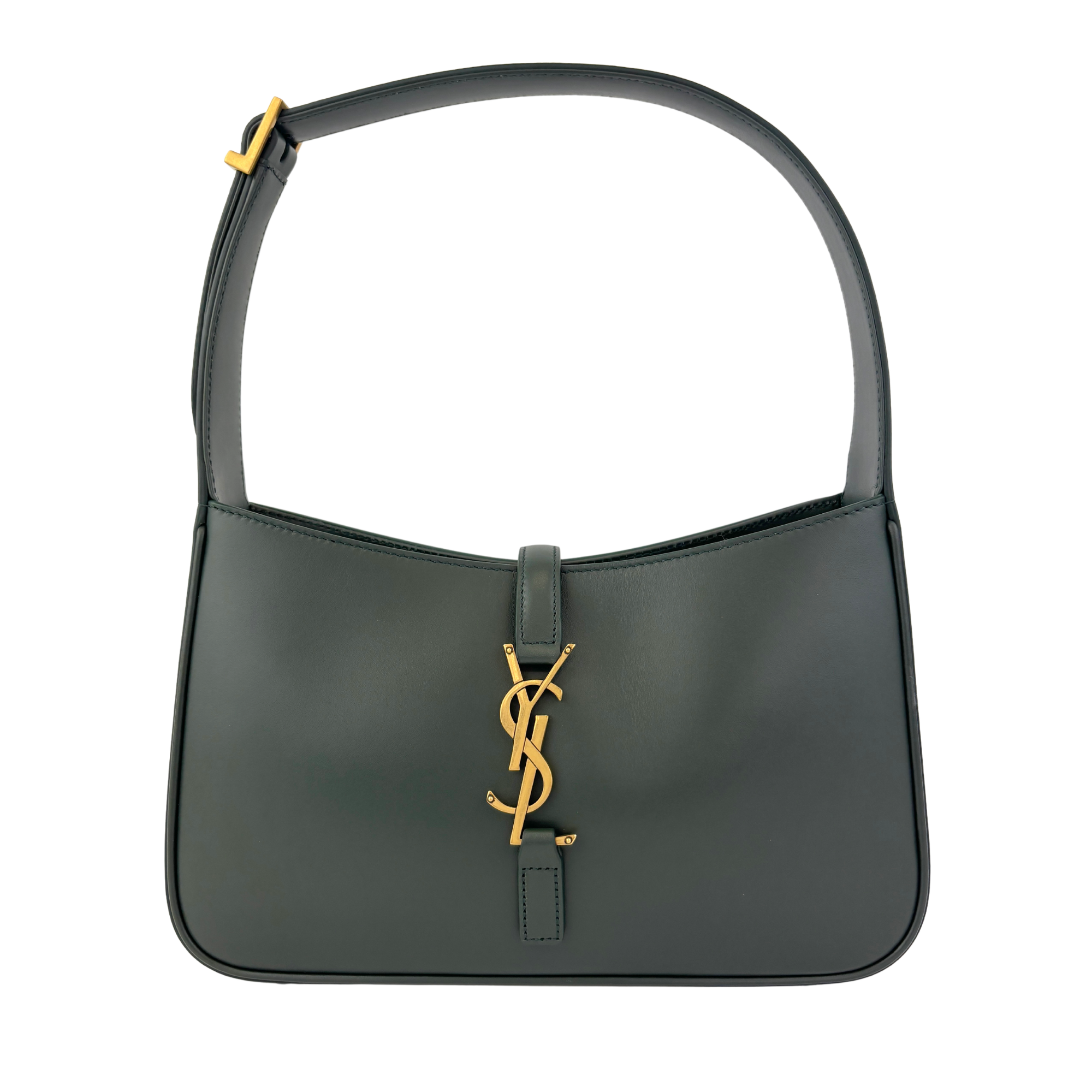 Le 5 À 7 Leather Shoulder Bag in Vert Fonce
