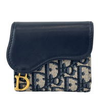 Saddle Lotus Wallet Blue Dior Oblique Jacquard