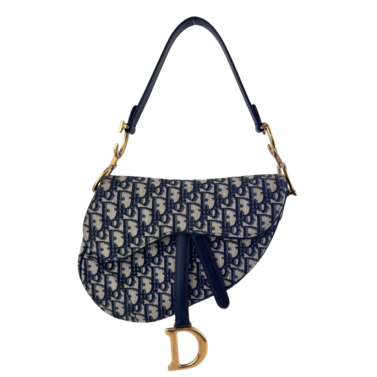Blue Oblique Canvas Jacquard Saddle Bag - Glampot