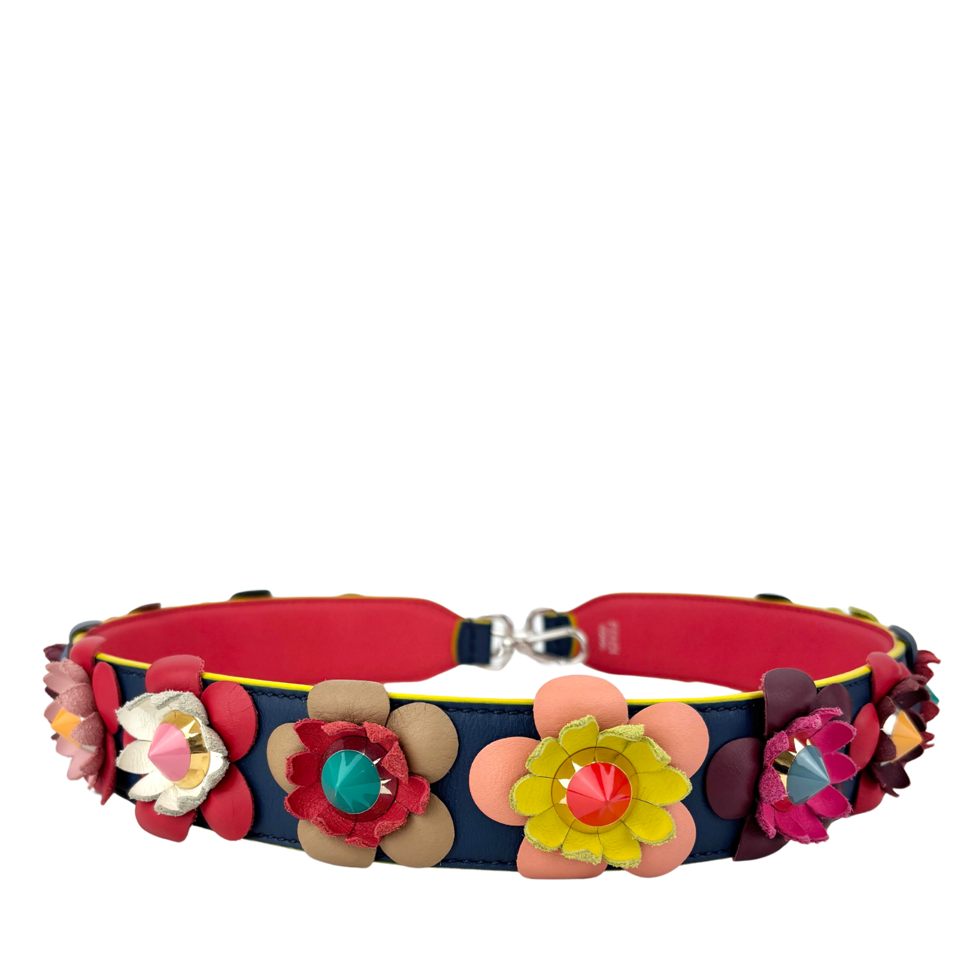 Fendi Multicolor Leather Flower Strap You Shoulder Strap