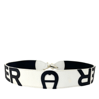 Logo Shoulder Strap in Black / White