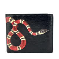 Black Leather Kingsnake Bifold Wallet