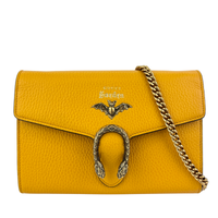 521550 Mustard Yellow Garden Series Bat Dionysus Wallet on Chain - Glampot