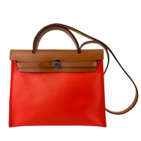 Herbag 31 Orange Mecano Berlin Coated Canvas Fauve Vache Hunter Leather & Ecru Toile H Canvas PHW - Glampot