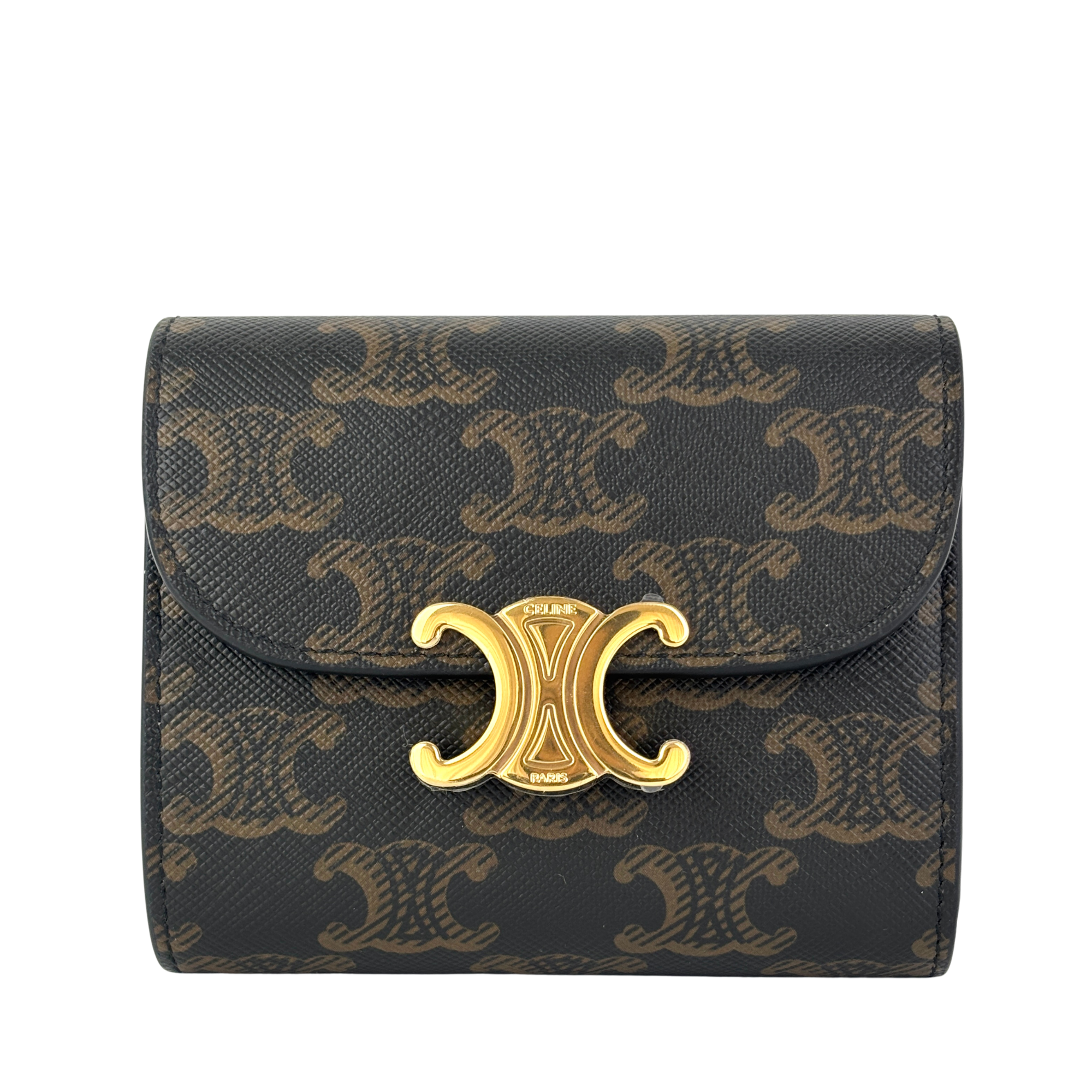 Small Flap Wallet Triomphe inTriomphe Canvas - Glampot