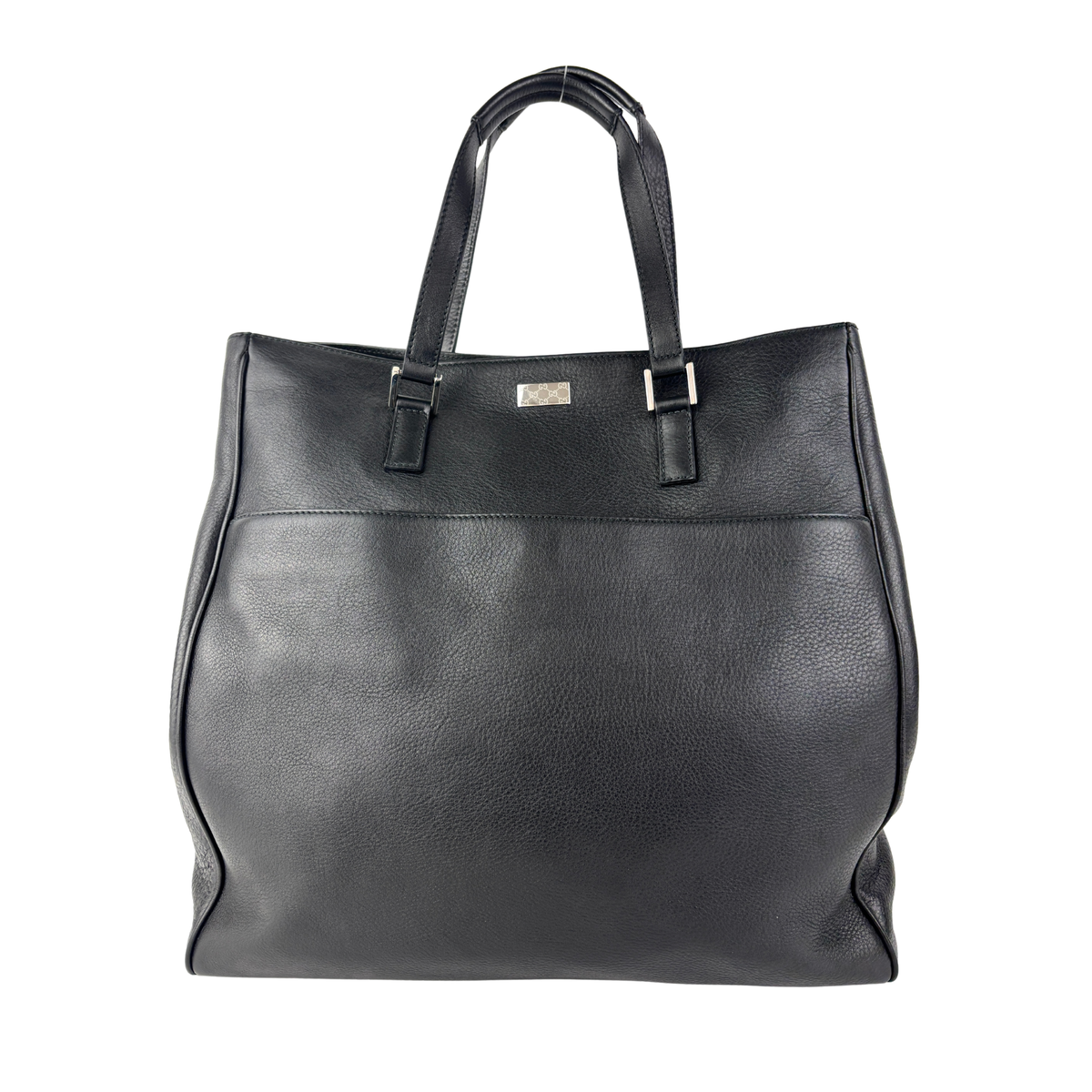 Black Leather Tote - Glampot