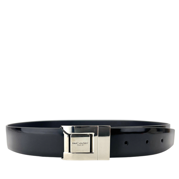 La 76 Black Leather Belt SHW Size 80 - Glampot