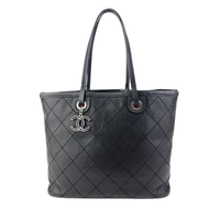 Black Quilted Caviar Shopping Fever Tote SHW