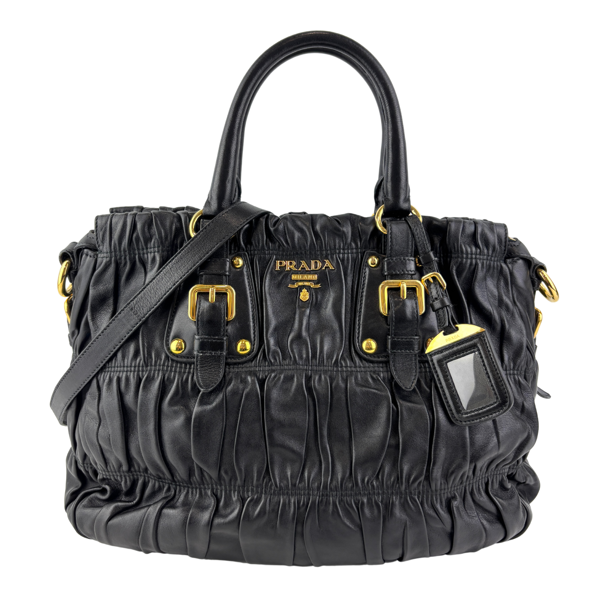 BN1336 Nero Nappa Gaufre Leather Tote