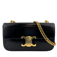 Chain Shoulder Bag Claude In Shiny Calfskin Black