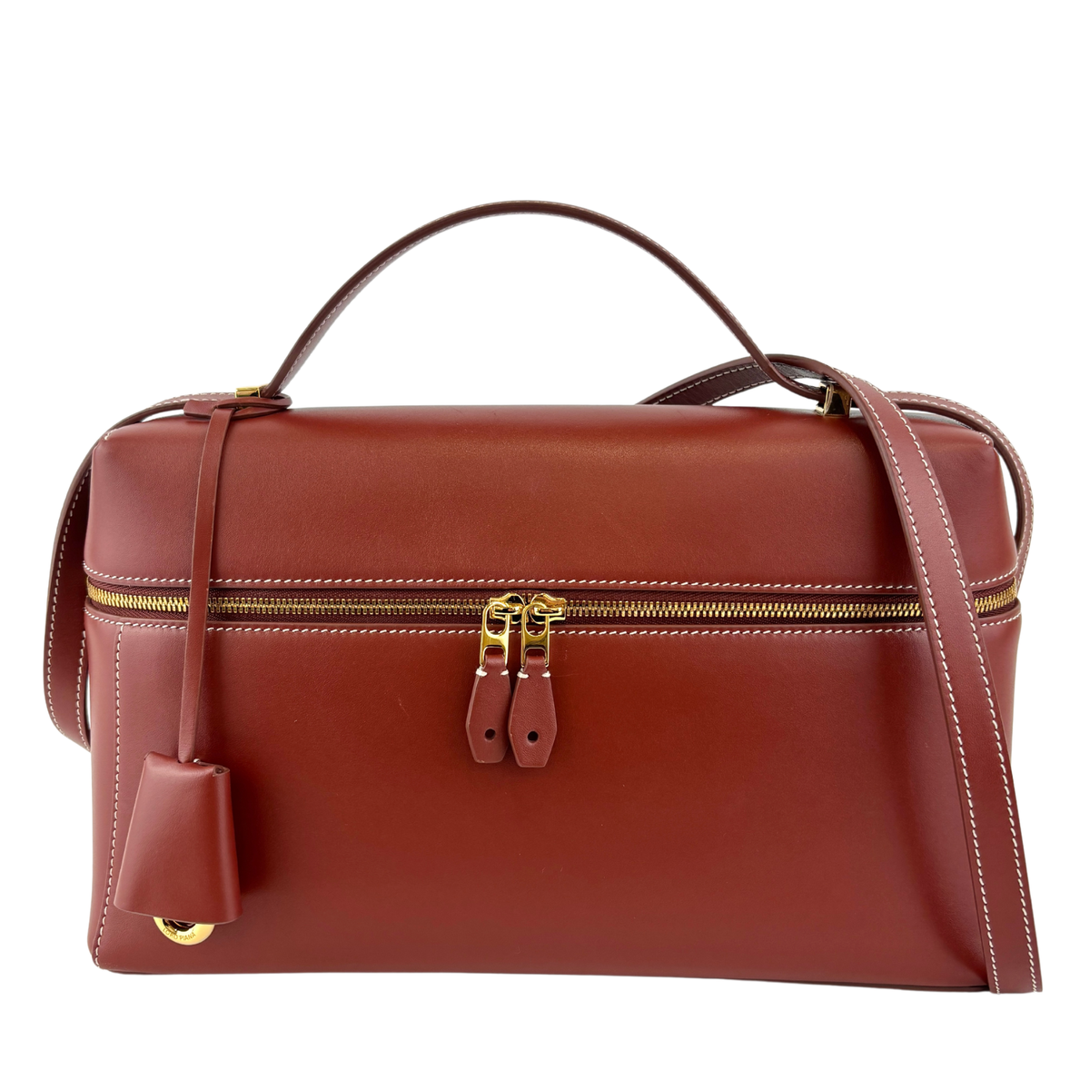 Extra Bag L27 Smooth Calfskin Leather Smoked Caramel/Sun Gold - Glampot