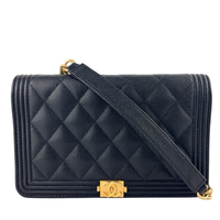 Boy Wallet On Chain Black Caviar GHW AP1117 - Glampot