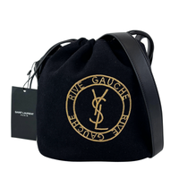 Rive Gauche Bucket Bag Black Wool / Gold YSL Emblem