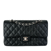 Medium Black Caviar Classic Flap SHW - Glampot
